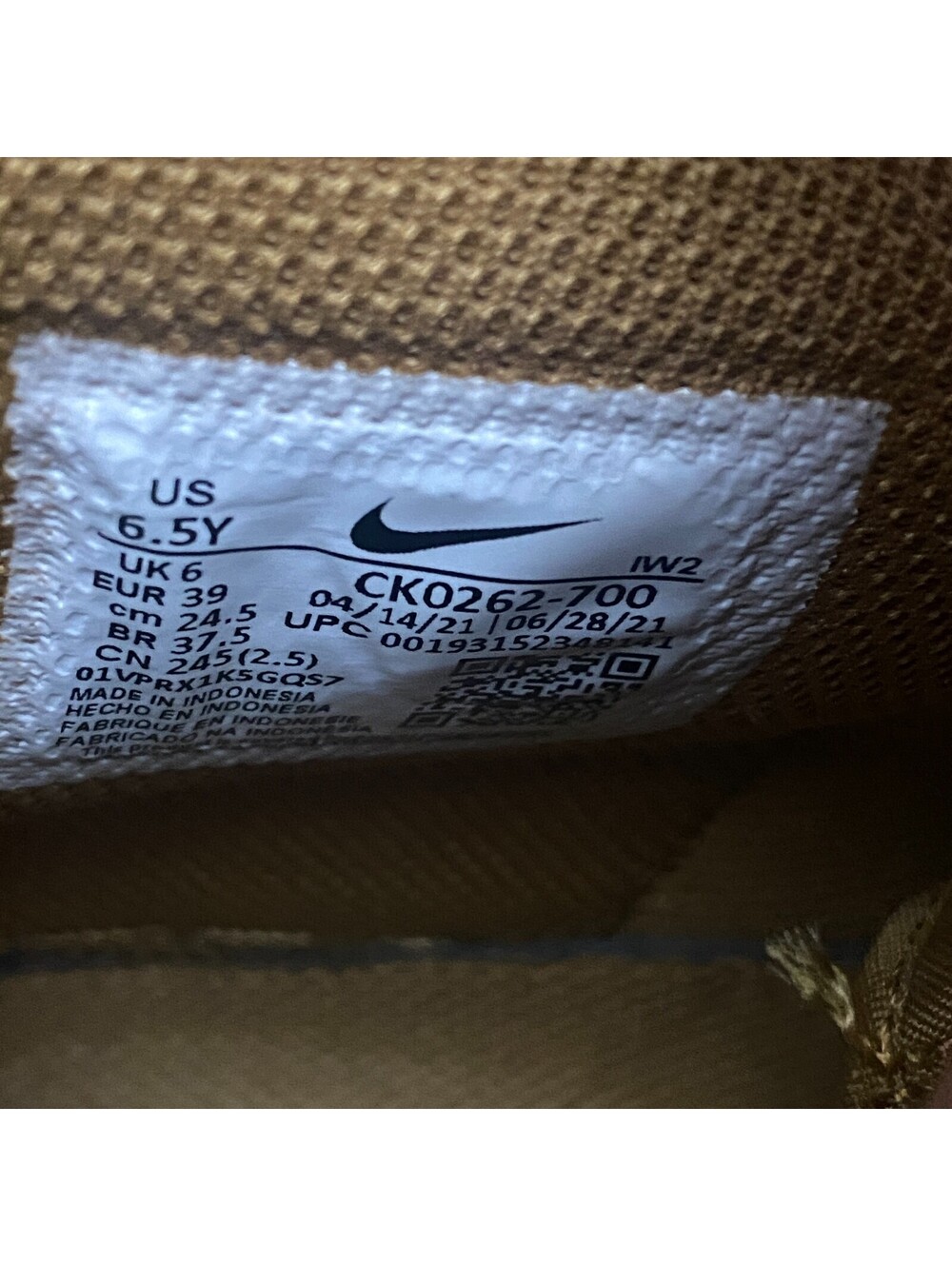 Nike Air Force 1 High LV8 Shoes Youth Sz 6.5 Y Wheat Tan Suede Gum CK0262-700 - Picture 11 of 15
